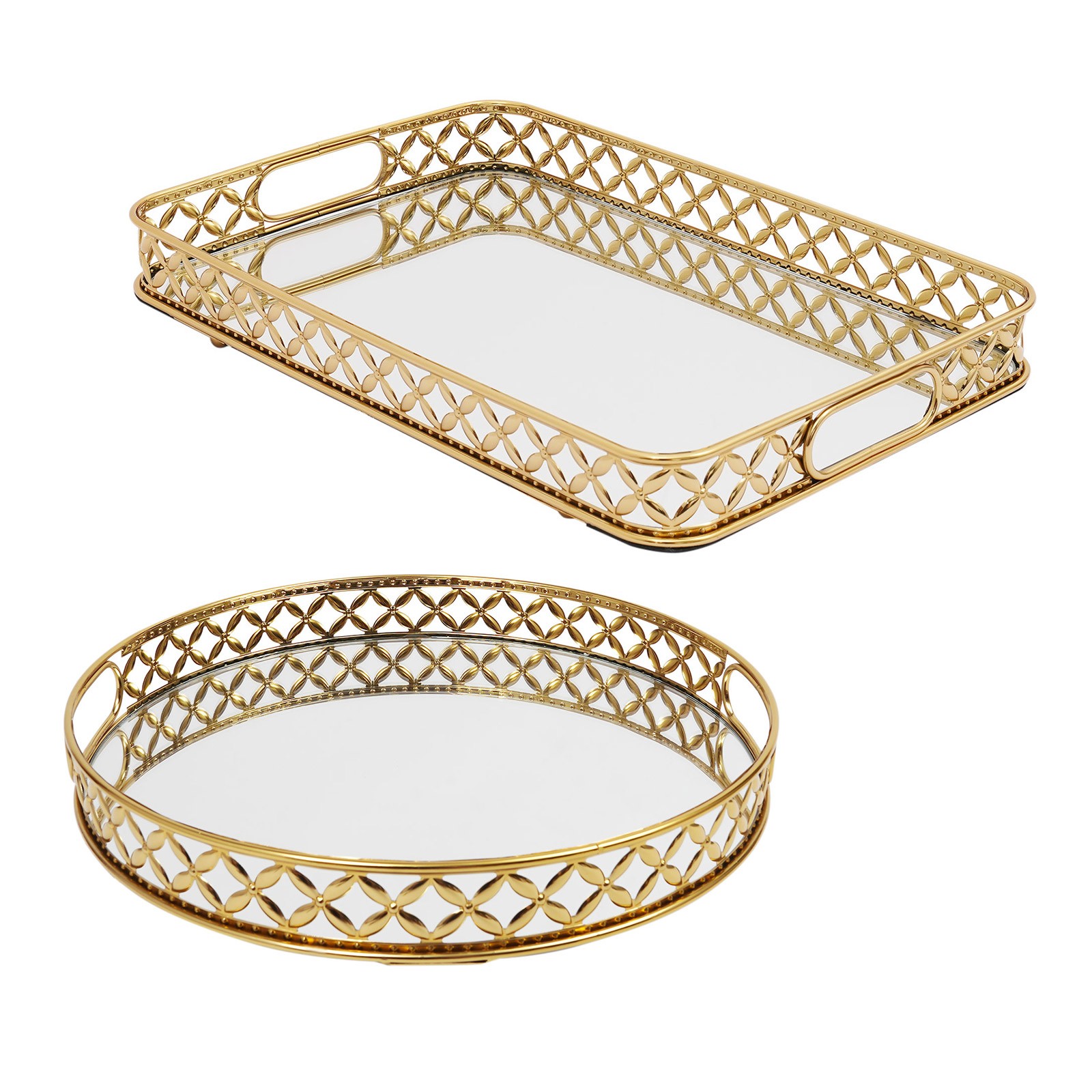 Decorative Tray Mirror Tray, Mirrored Vanity Tray for Bathroom Counter