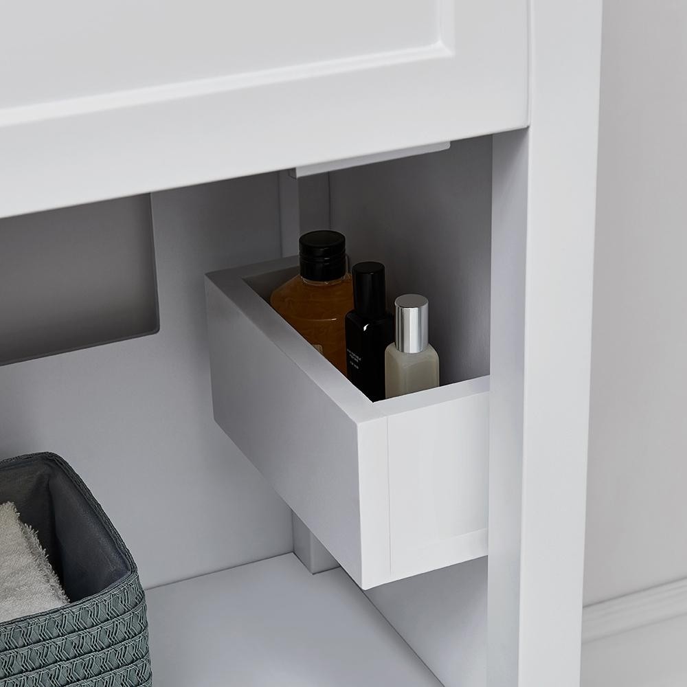 Bath Vanity 18 in. W x 12 in. D White Ceramic Vanity Top w/ Basin Door Drawer