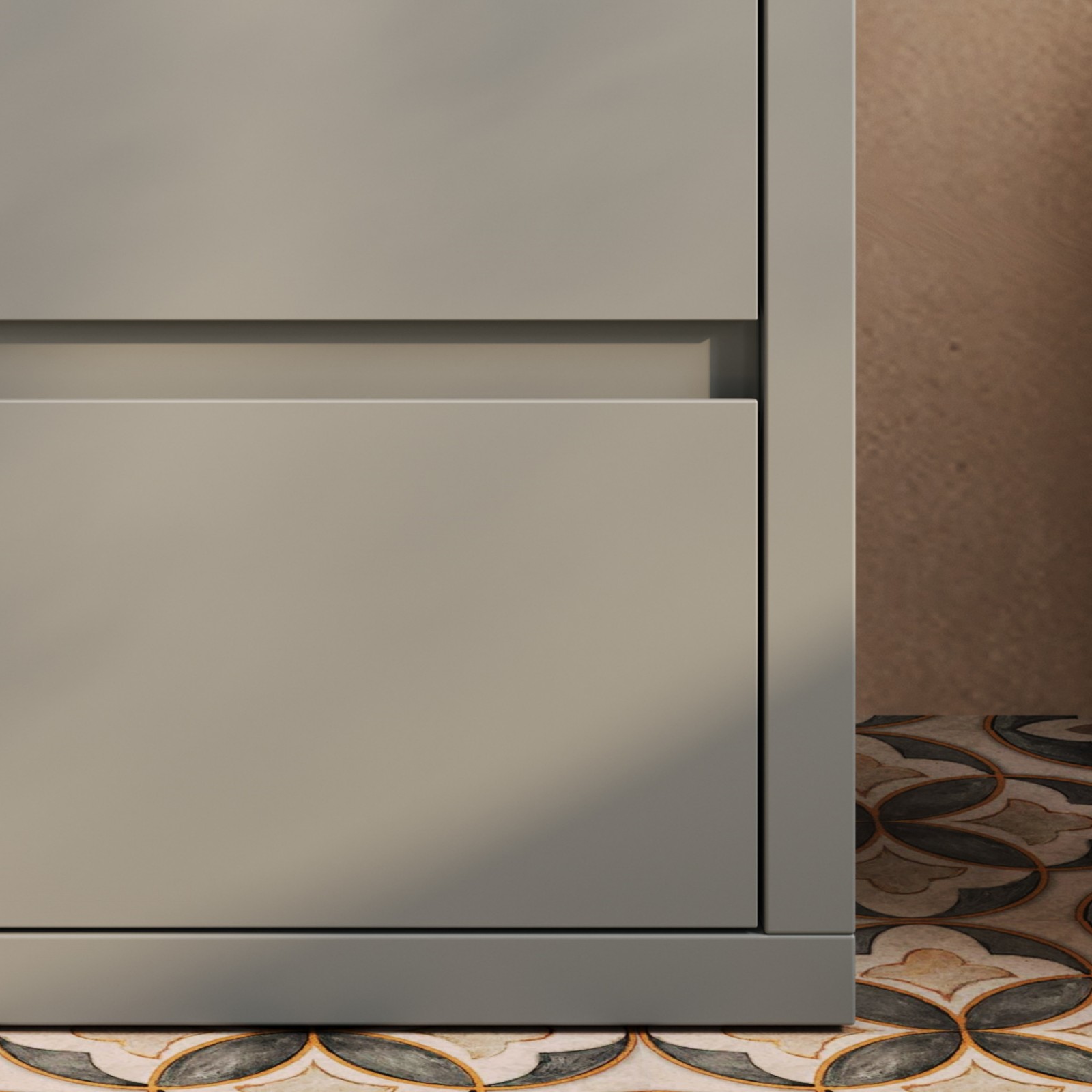 30″ Bathroom Vanity with Ceramic Sink & 2 Drawers, Gray