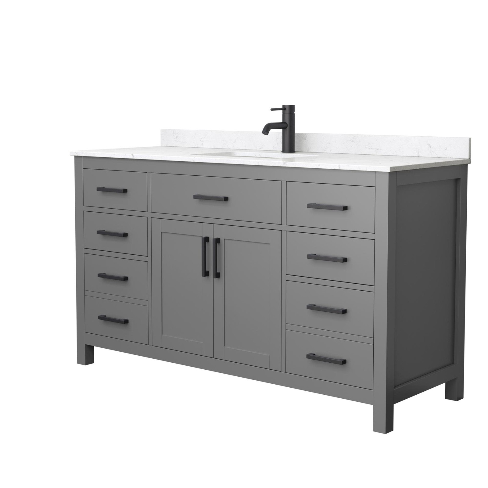 Wyndham Collection WCG242460S-UNSMXX Beckett 60″ – Green / Carrara Cultured