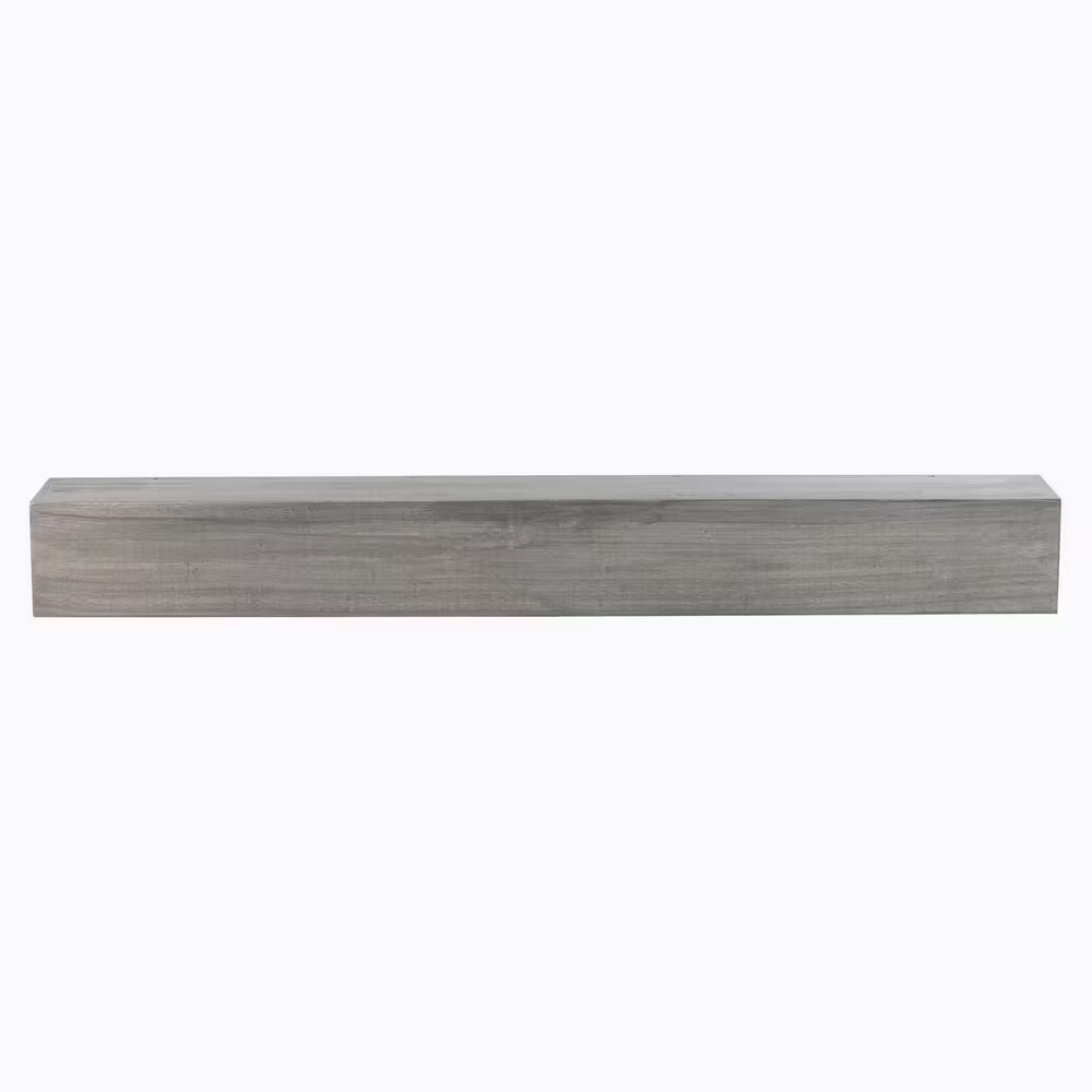 48 In. W X 5.5 In. H X 6.25 In. D Modern Farmhouse Ash Gray Cap-Shelf Mantel Fre