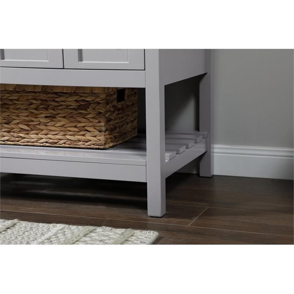 Elegant Decor Theo 32″ MDF Single Bathroom Vanity with Backsplash in Gray