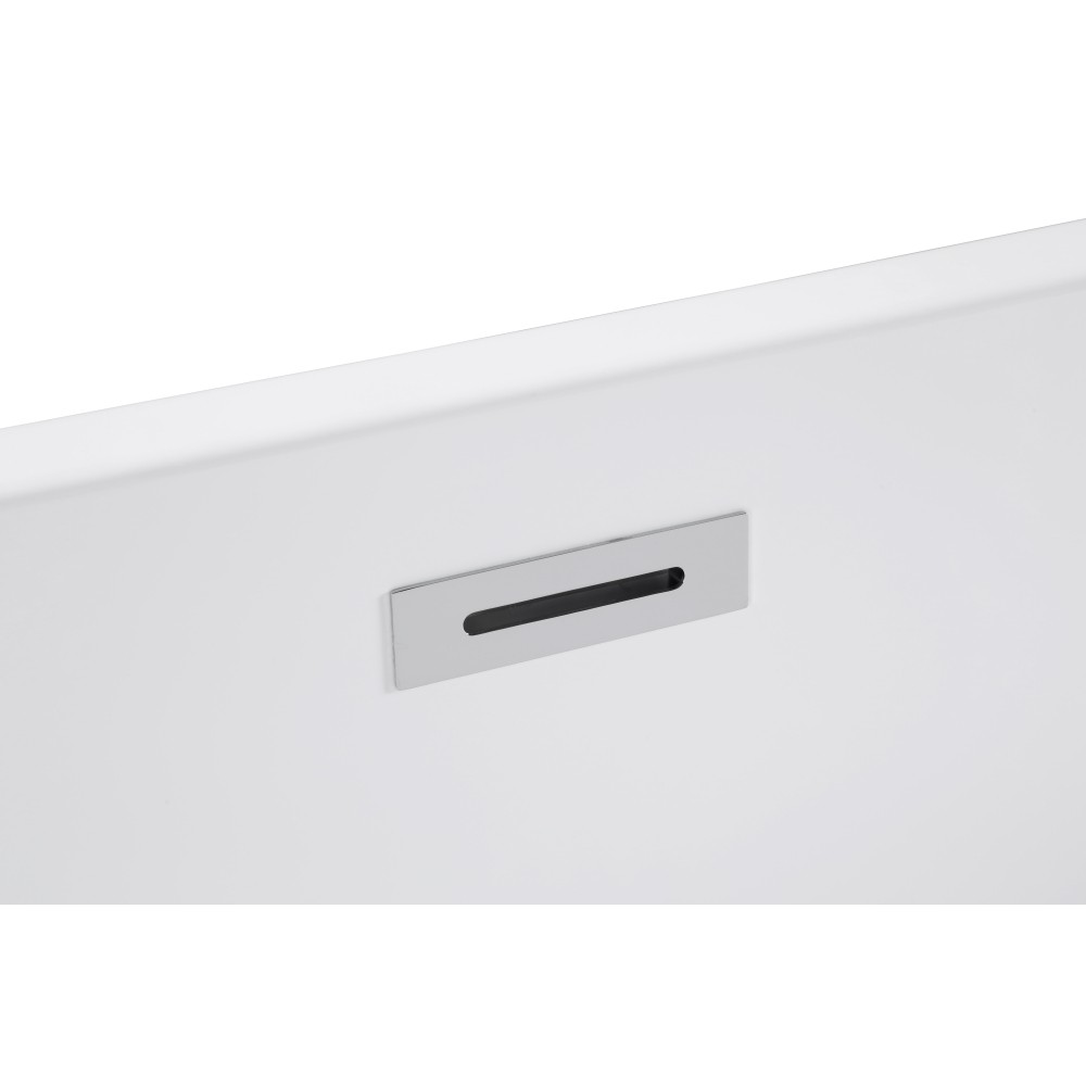 47″ Acrylic Freestanding Soaking Bathtub Gloss White Rectangular Modern