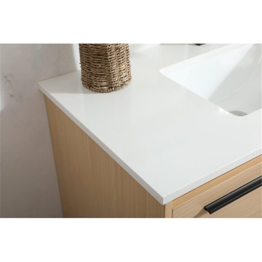 Elegant Decor Roman 36″ Aluminum Alloy MDF Single Bathroom Vanity in Maple
