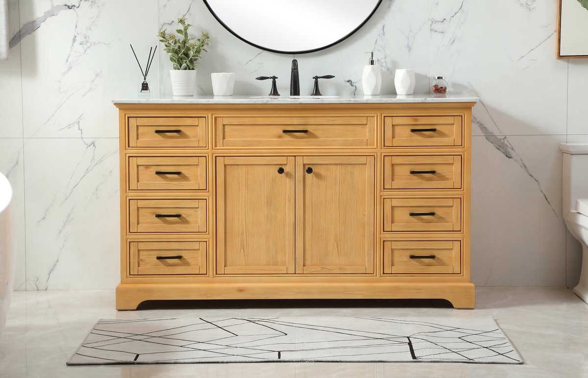 Elegant Lighting VF15060WH Americana 60″ – Natural Wood