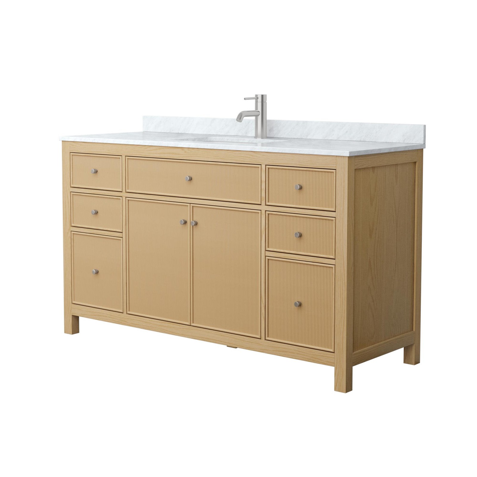 Wyndham Collection WCF9292-60S-CMUNSMXX Pendry 60″ – Tanned Oak / Brushed Nickel