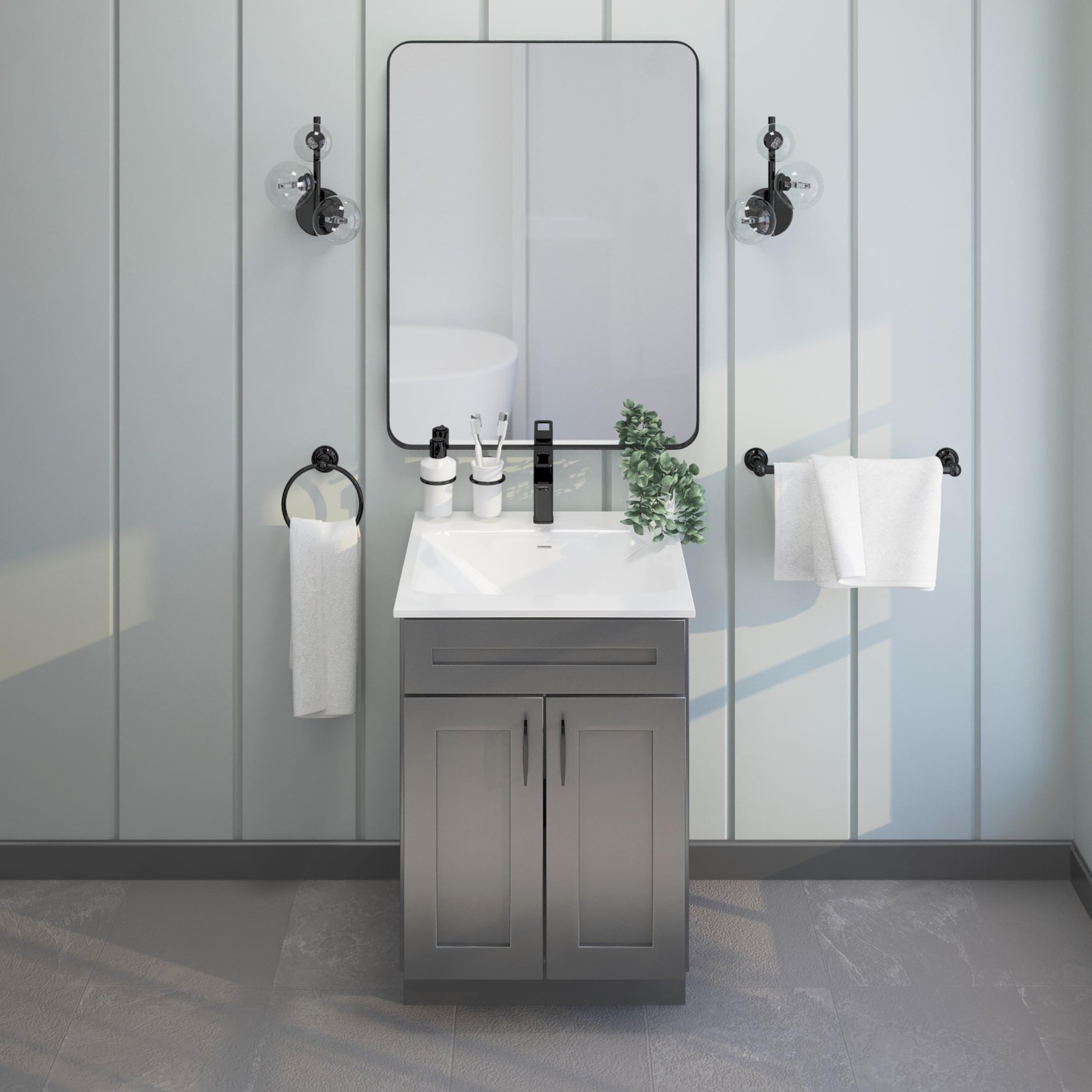 Bathroom Vanity Sink Base Ready-to-Assemble Bathroom Cabinet 24″/30’/36″ Widt…