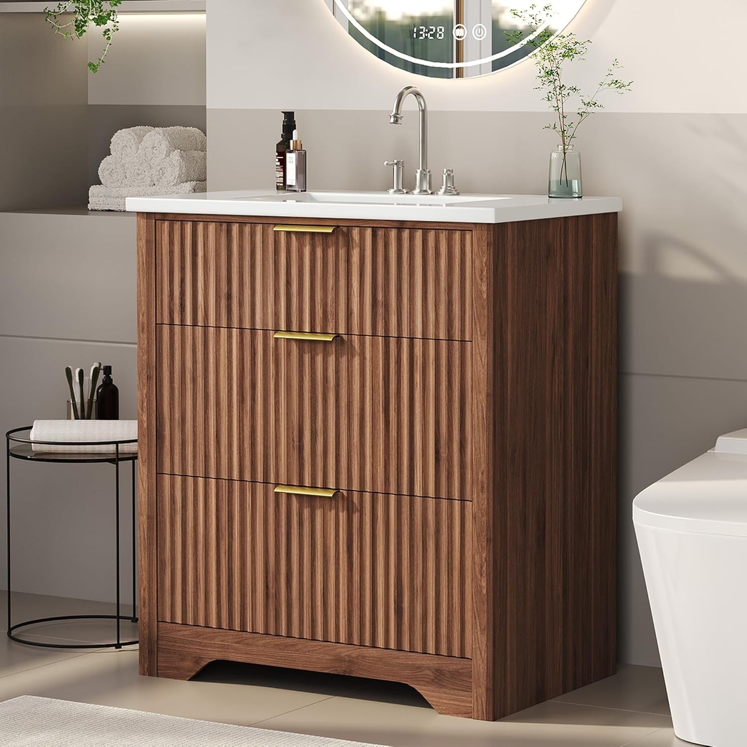 Garvee 30″ Bathroom Vanity with Sink,Bathroom Sink Cabinet with 2 Drawers New