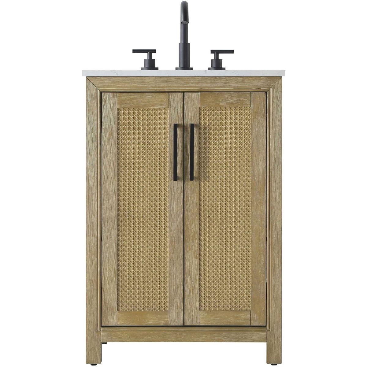Elegant Lighting VF29524LO Alina 24 X 35 inch Linen Oak Bathroom Vanity Cabinet