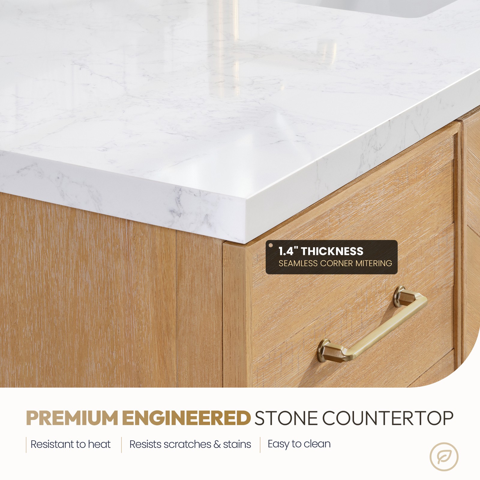 Karachi 36″ Single Bath Vanity in Acacia Classic Gray with Composite Stone Top