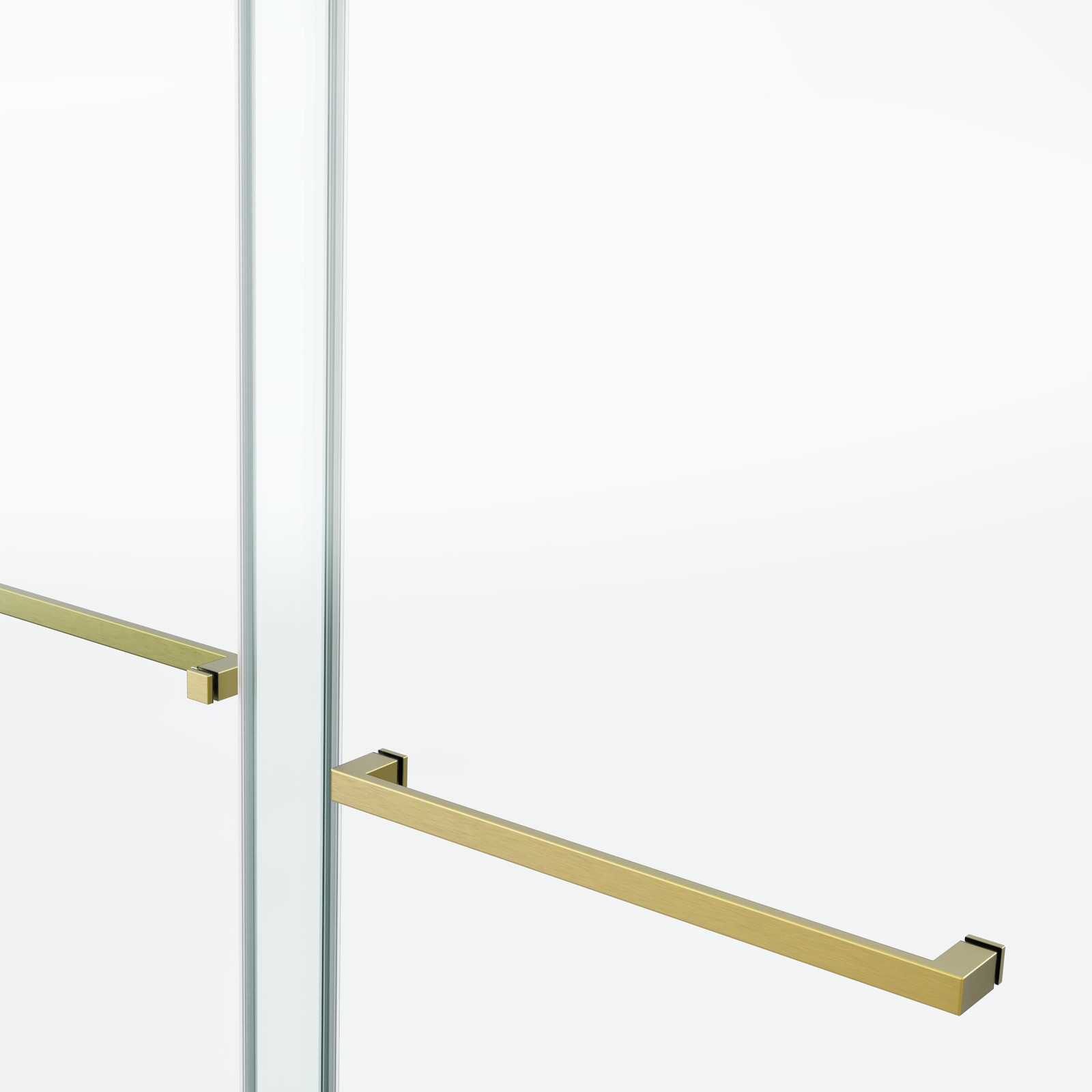 60″x72″ Frameless Glass Shower Door for Double Opening, Gold, 3/8″ Tempered