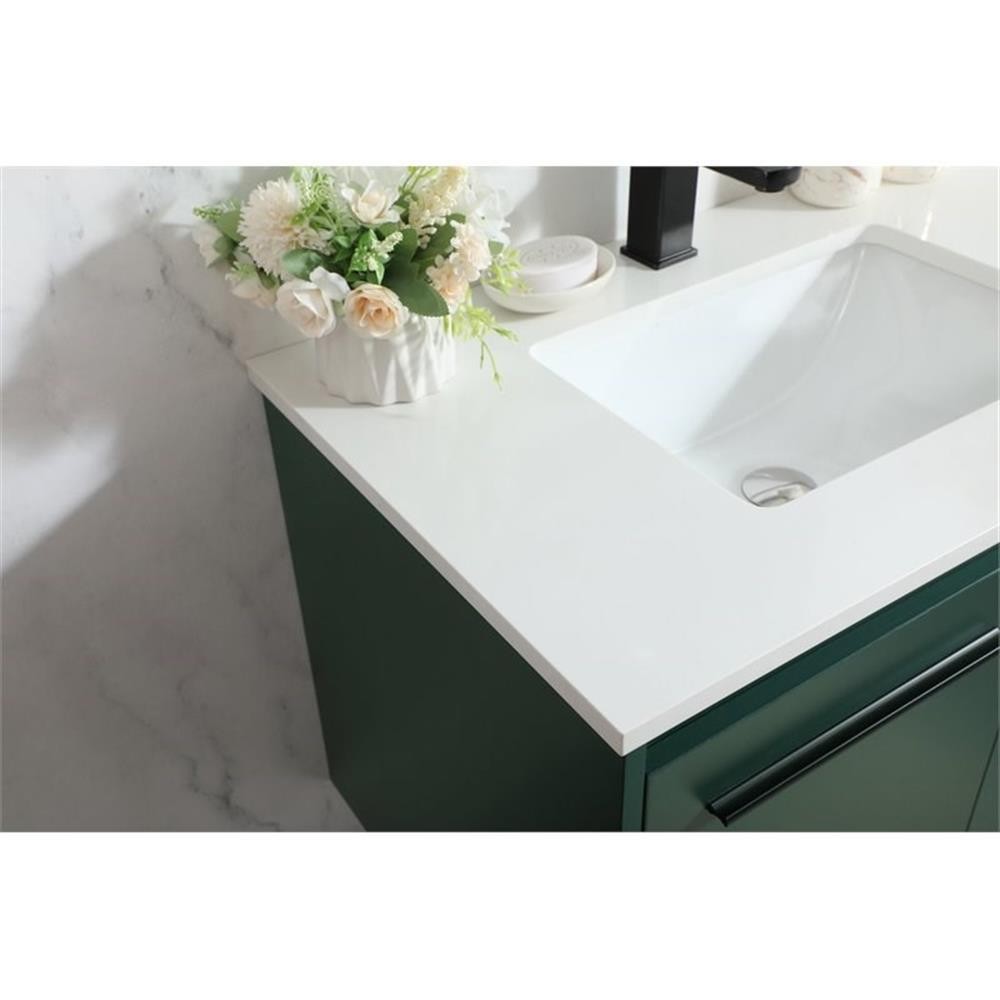 Elegant Decor Penn 30″ Aluminum Alloy MDF Single Bathroom Vanity in Green