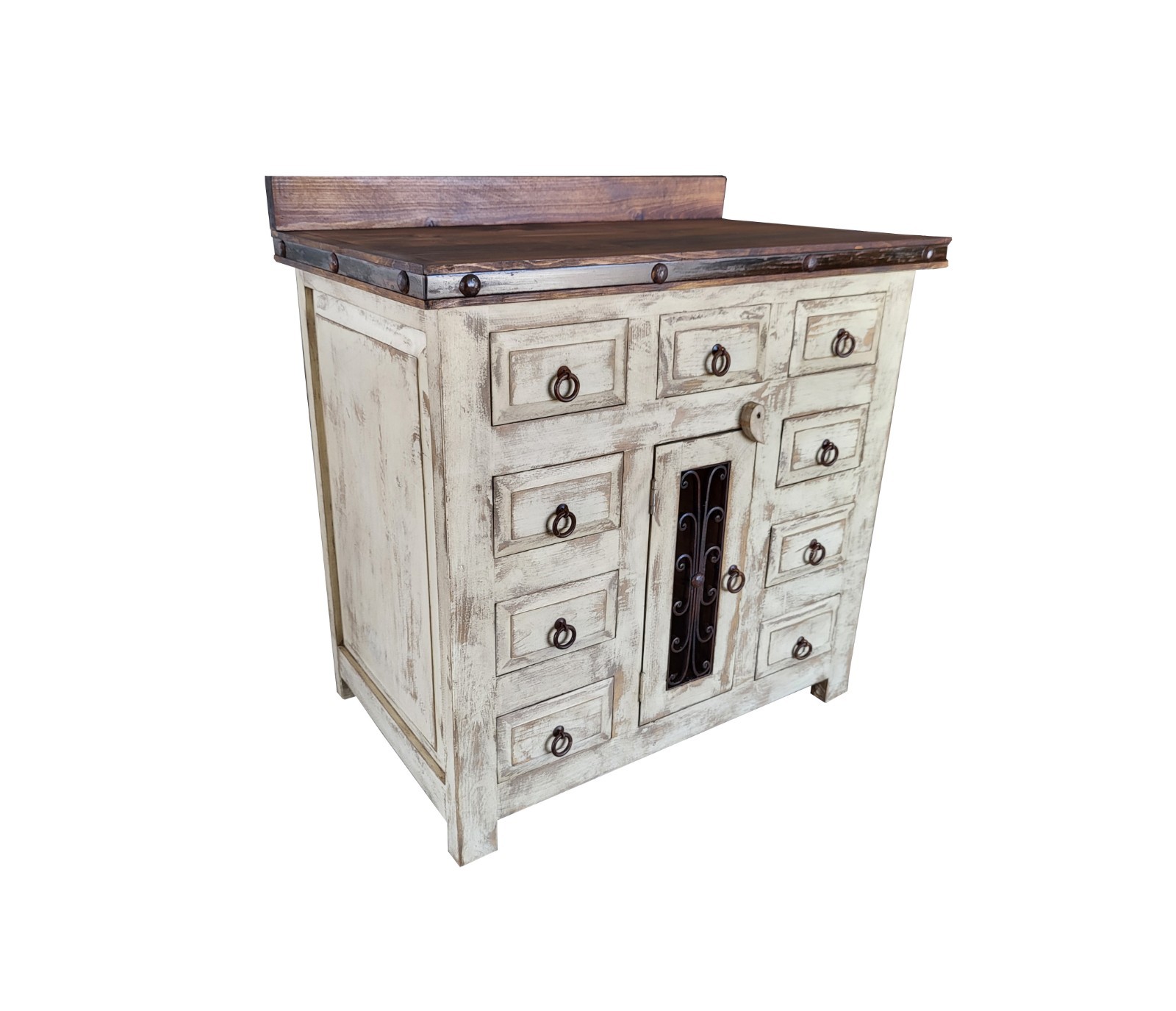 Saint Andrew Rustic Bathroom Vanity Furniture With Copper sink