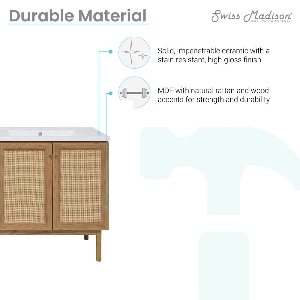 Swiss Madison SM-BV666D-3 Classe 60″ – Golden Oak / White