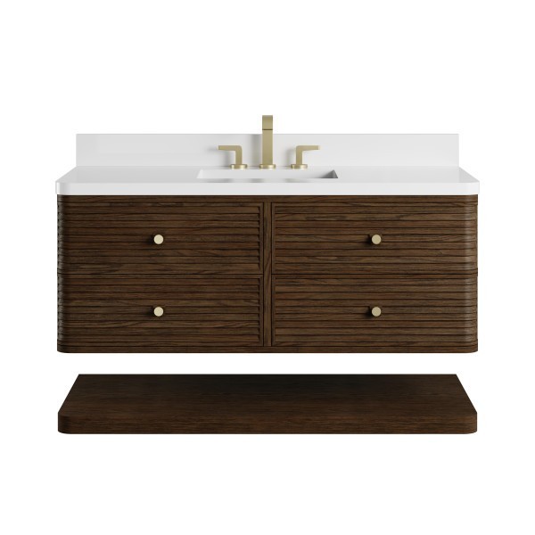 48″ James Martin Allamari D640-V48-SBL-WWZ Vanity Cabinet Zeus Silestone Top