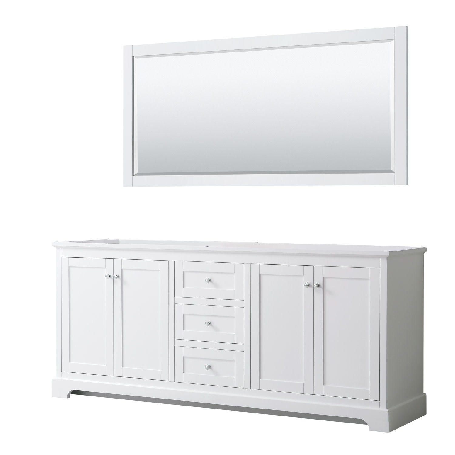 Wyndham Collection WCV232380DCXSXXM70 Avery 80″ Double – White / Polished Chrome