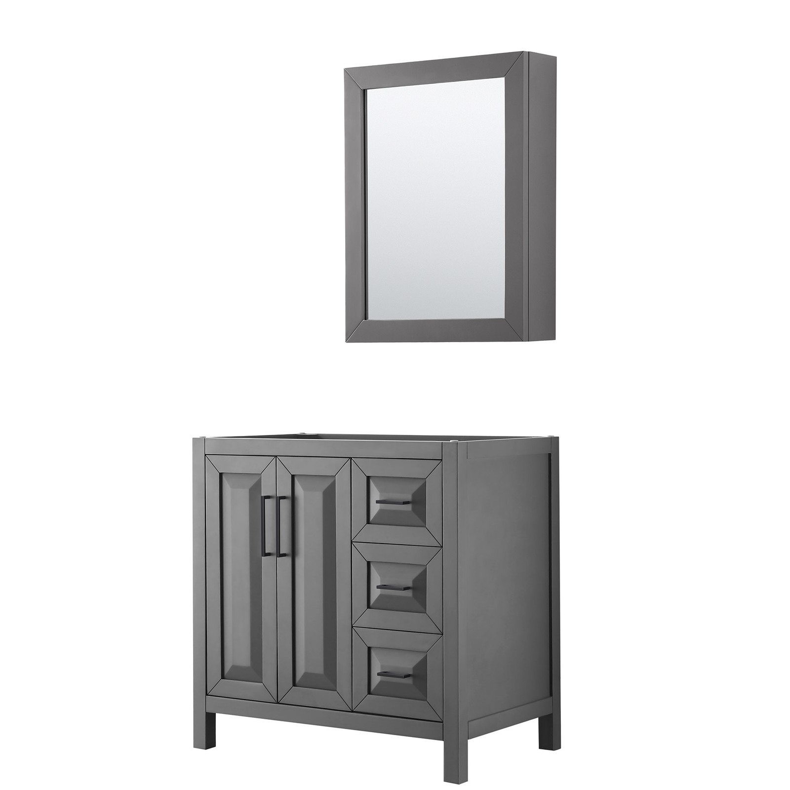 Wyndham Collection WCV252536SCXSXXMED Daria 35″ Single – Dark Gray / Matte Black