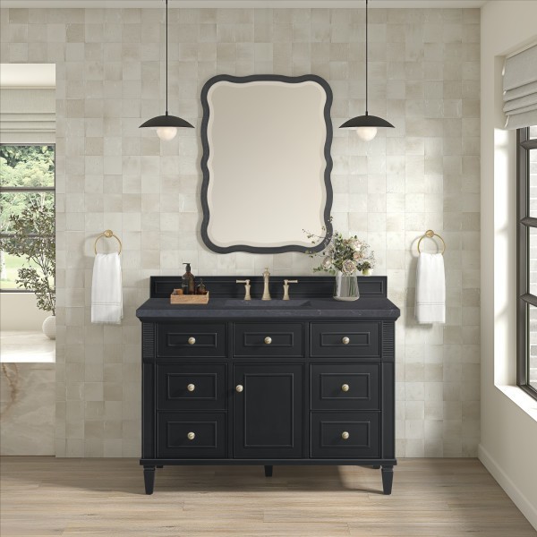48″ James Martin Lorelai 424-V48-BKO-3CSP Vanity Cabinet Charcoal Soapstone Top
