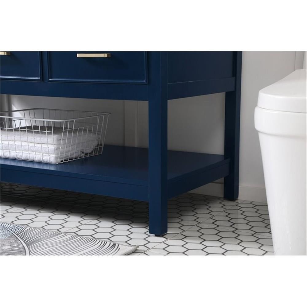 Elegant Decor Sinclaire 48″ Aluminum Alloy & MDF Single Bathroom Vanity in Blue