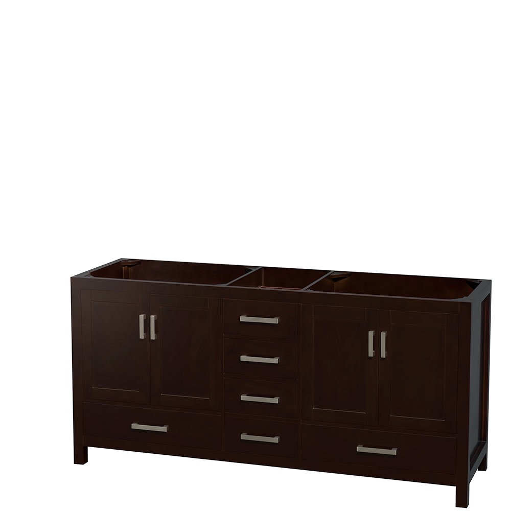 Wyndham Collection WCS141472DUNSMED Sheffield 72″ – Espresso / White Carrara