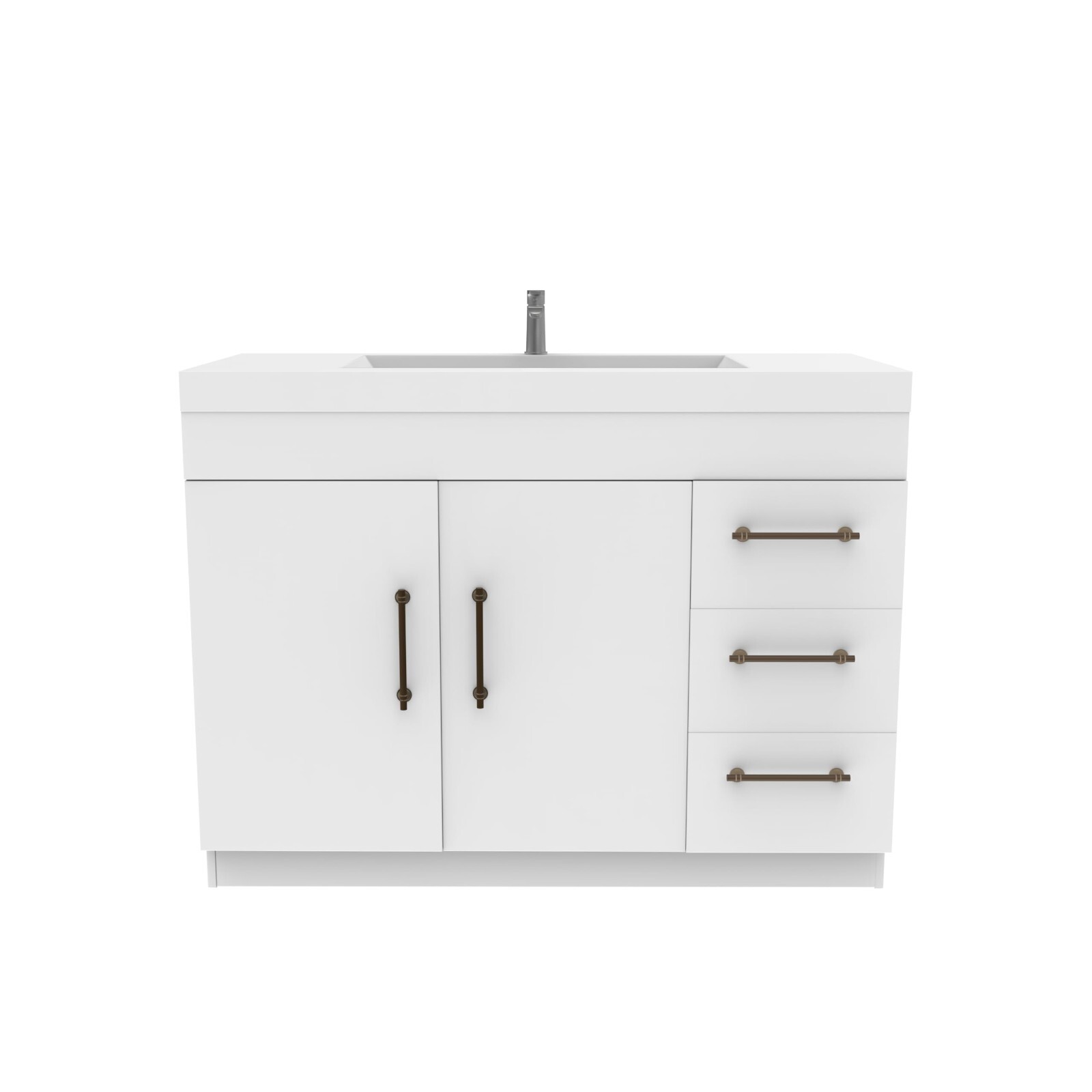 42″ Bathroom Vanity Cabinet with Acrylic Sink, Aluminum Alloy Frame, Drawers