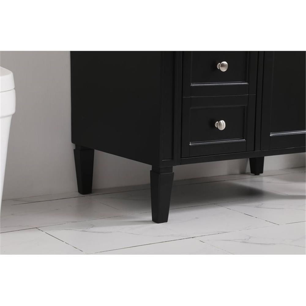 Elegant Decor Park Avenue 32″ Solid Wood & Metal Single Bathroom Vanity in Black
