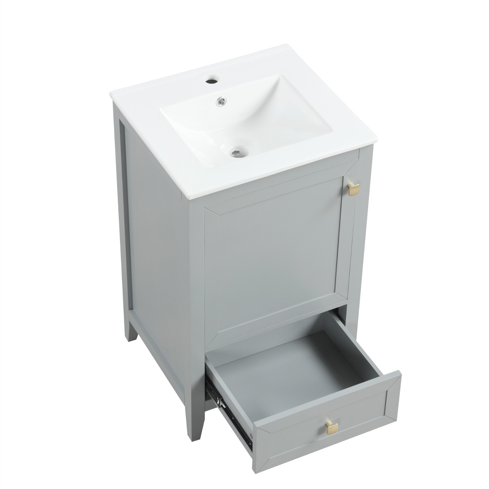 20″ Bathroom Vanity With Sink Storage Cabinet With Drawer Soft Closing Door