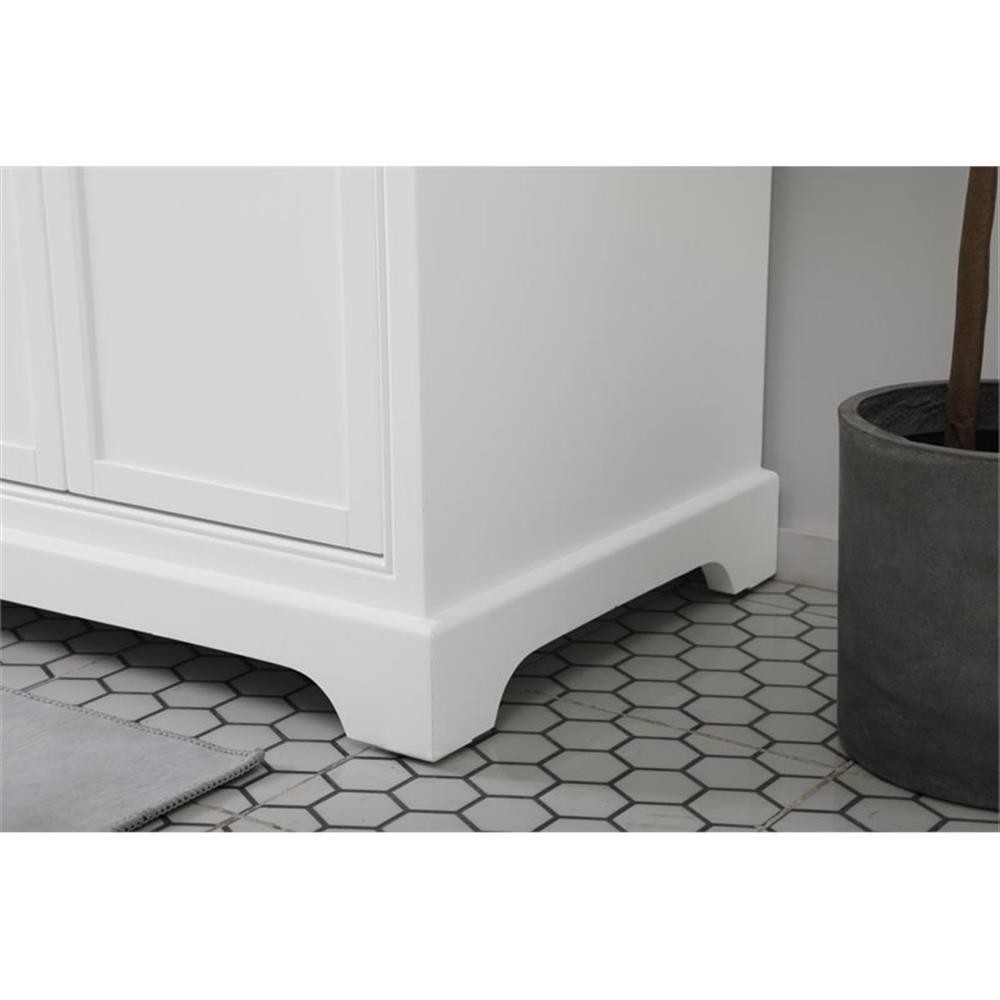 Elegant Decor Americana 72″ Metal MDF Marble Double Bathroom Vanity in White