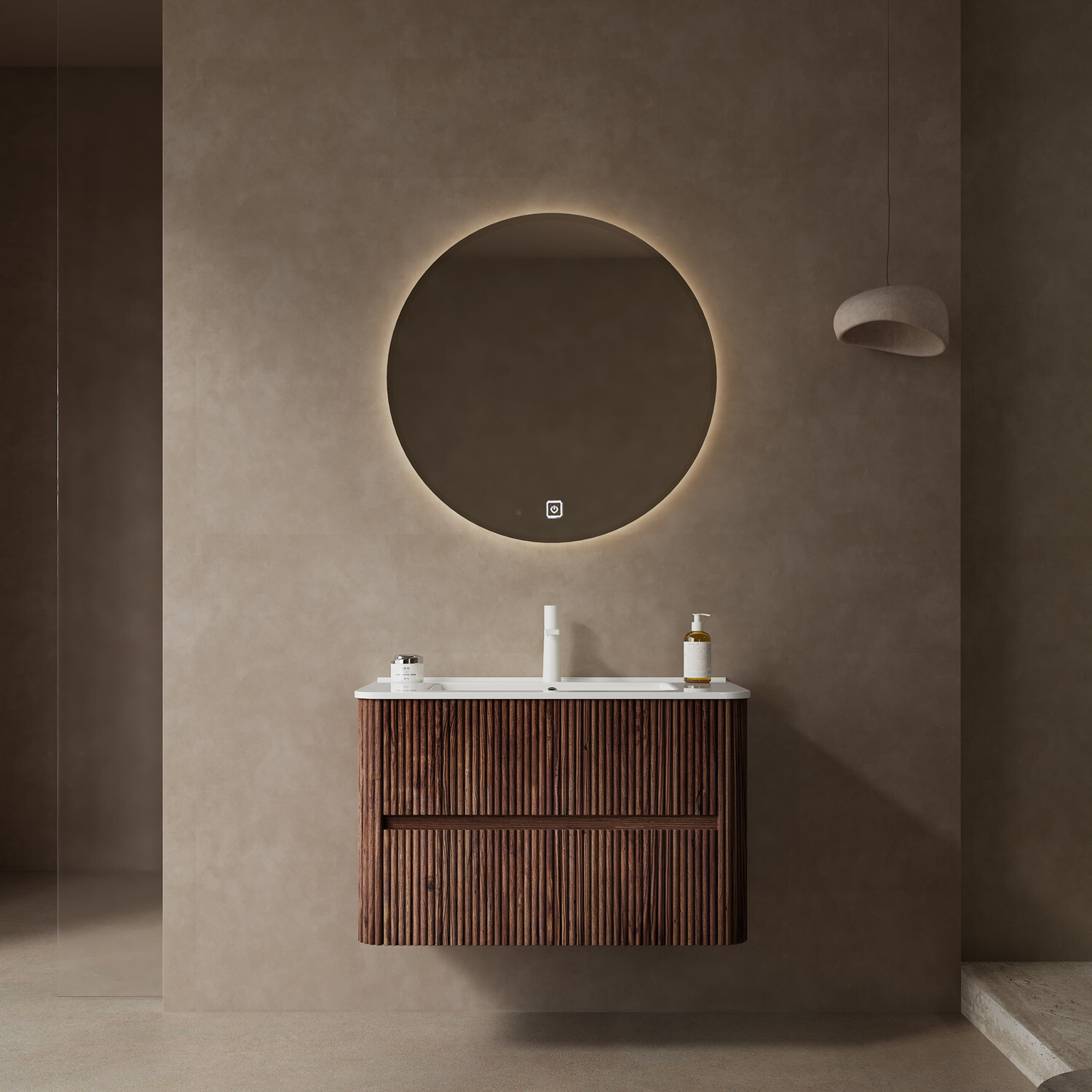 24″ 30″ 36″ Wall Mounted Bathroom Vanity with Sink, Floating Cabinet, 2 Drawers
