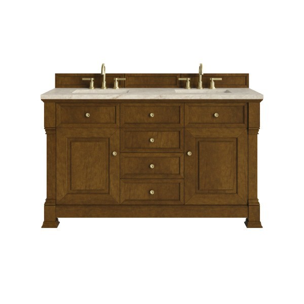 60″ James Martin Brookfield 547-V60D-HNO-3TJR Double Vanity Cabinet Tajnar Top