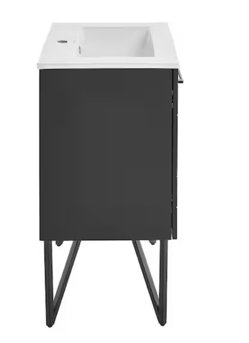 Annecy 24 in. W Bath Vanity in Phantom Black with Ceramic Vanity Top