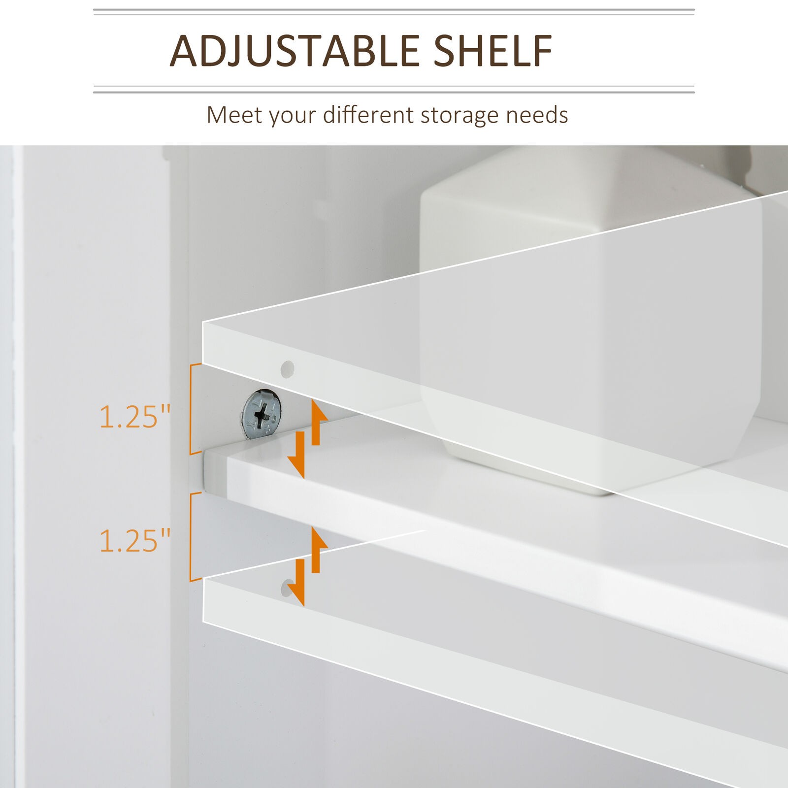 Under-Sink Bathroom Sink Cabinet, Storage Unit w/U-Shape Design, White