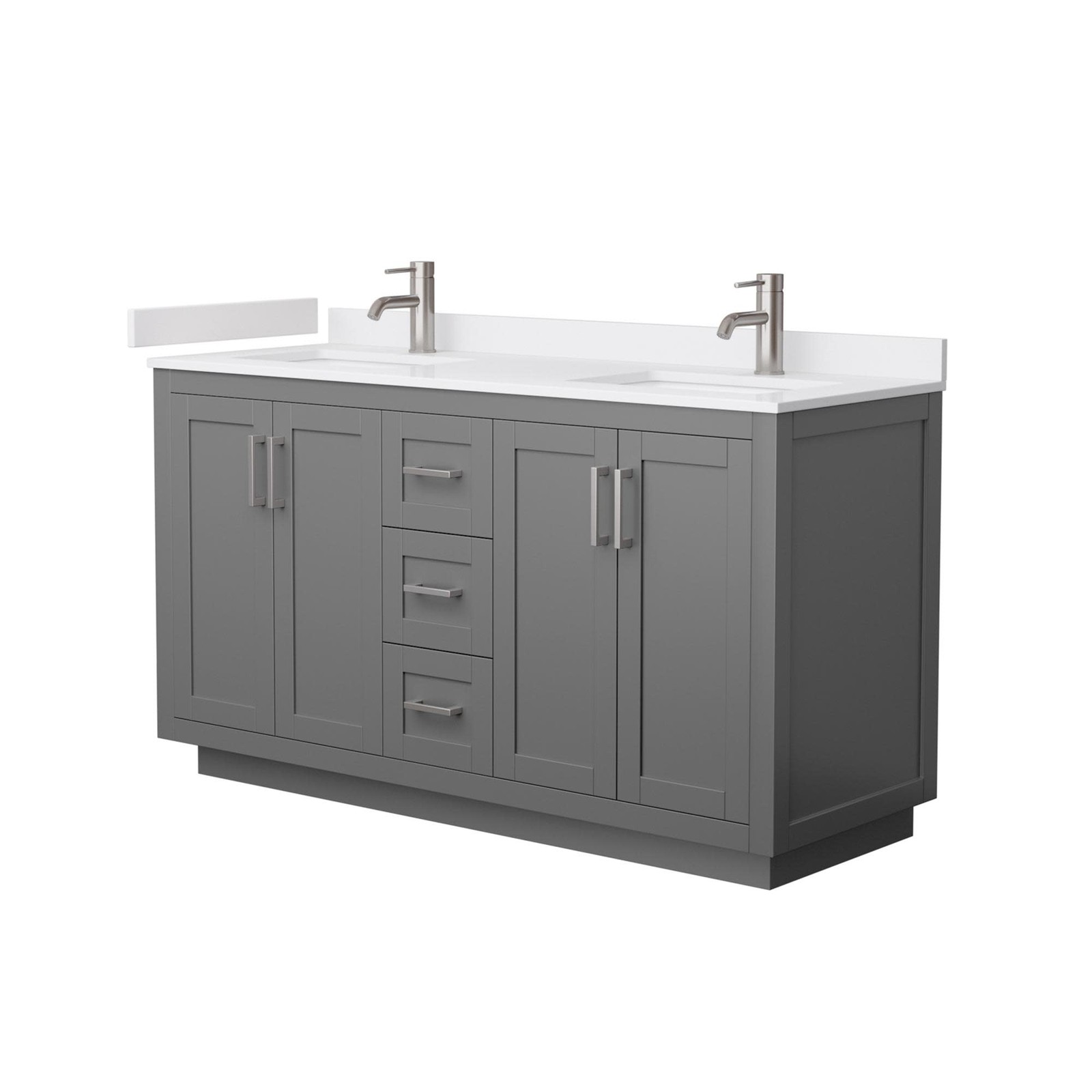 Wyndham Collection WCF2929-60D-VCA-MXX Miranda 60″ – Dark Gray / White Cultured