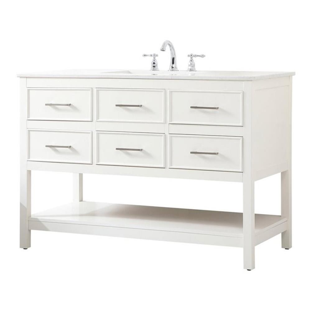 Elegant Decor Sinclaire 48″ Aluminum Alloy & MDF Single Bathroom Vanity in White