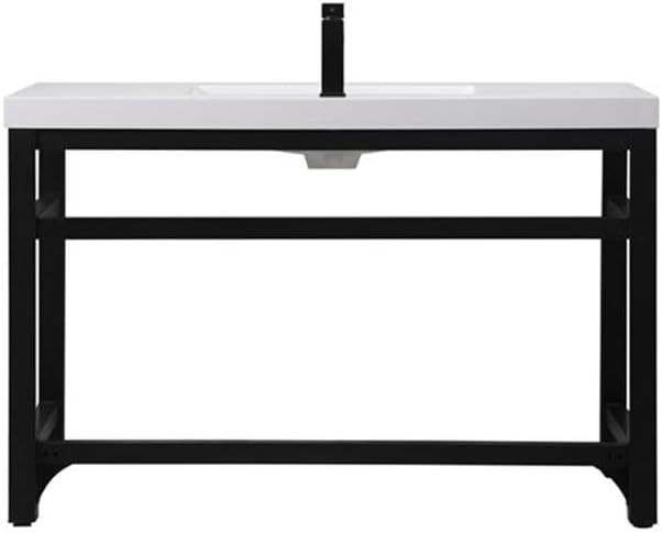 Elegant Lighting VF14548BK Ada Compliant Single Bathroom Metal Vanity in Black