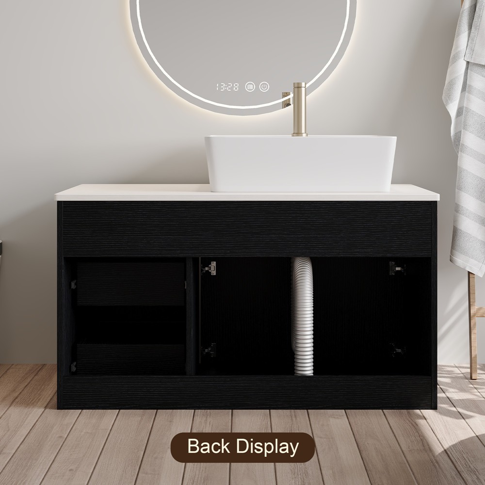36″ Wall Mounted Bathroom Vanity with Sink, Floating Vanity Cabinet, 2 Drawers