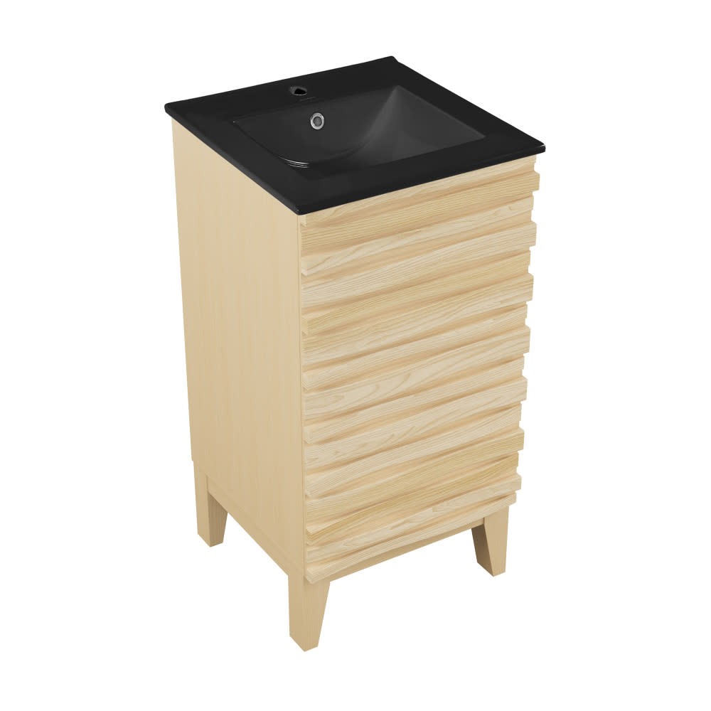 Swiss Madison SM-BV560MB Cascade 18″ – Natural Oak / Matte Black