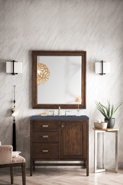36″ James Martin Addison E444-V36-MCA-3CSP Vanity Cabinet Charcoal Soapstone Top