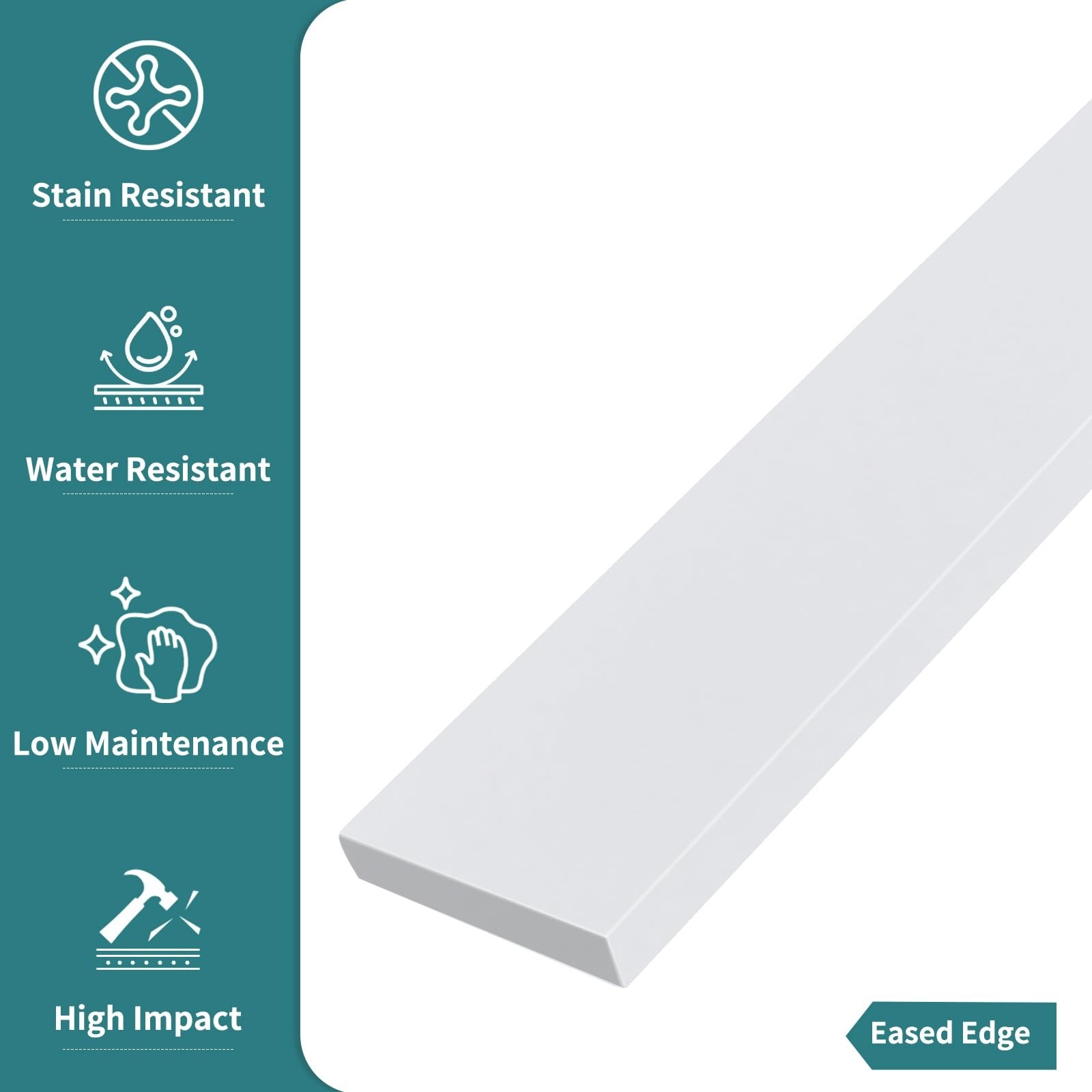 Engineered Stone Sidesplash/Backsplashes Vanity White 30” x .75” x 4” Universal
