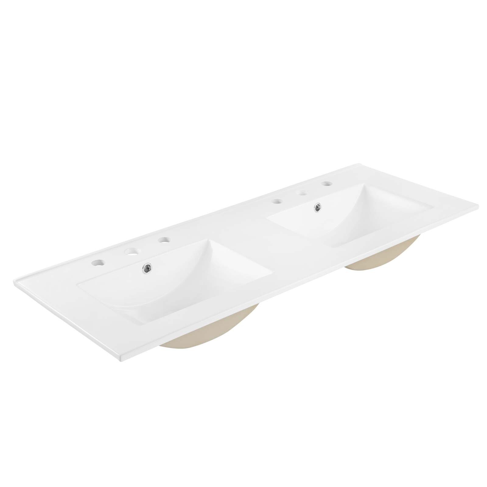 Modway Cayman 48″ Double Basin Bathroom Sink in White