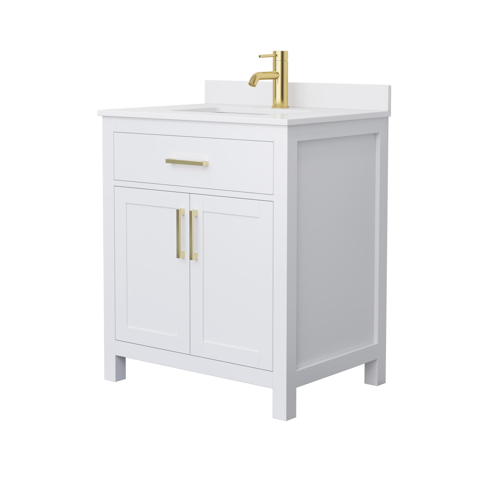 Wyndham Collection WCG242430S-UNSMXX Beckett 30″ – Dark Gray / White Cultured