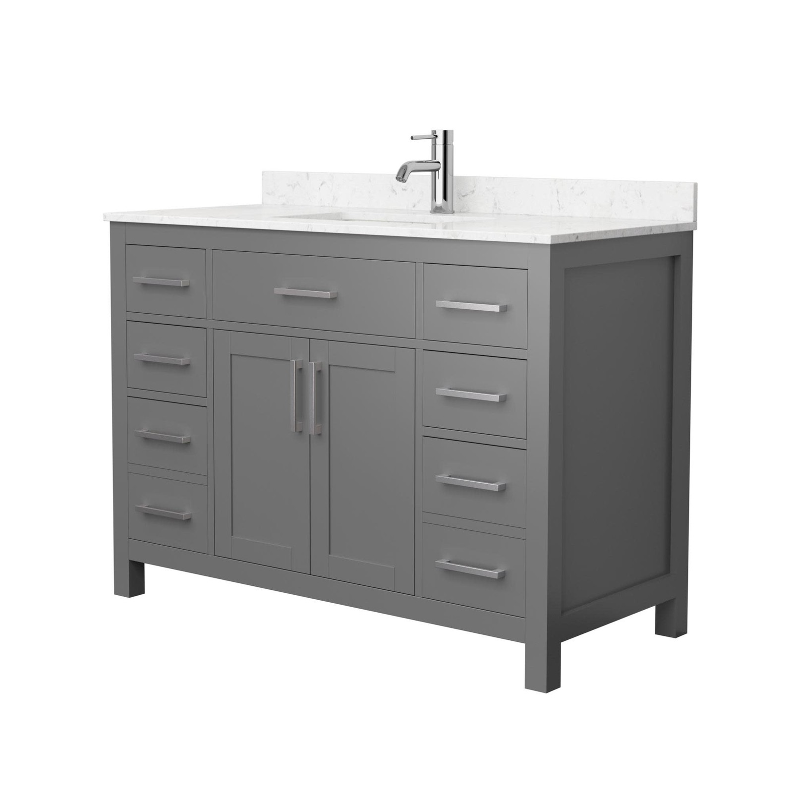 Wyndham Collection WCG242448S-UNSMXX Beckett 48″ – White / White Cultured Marble