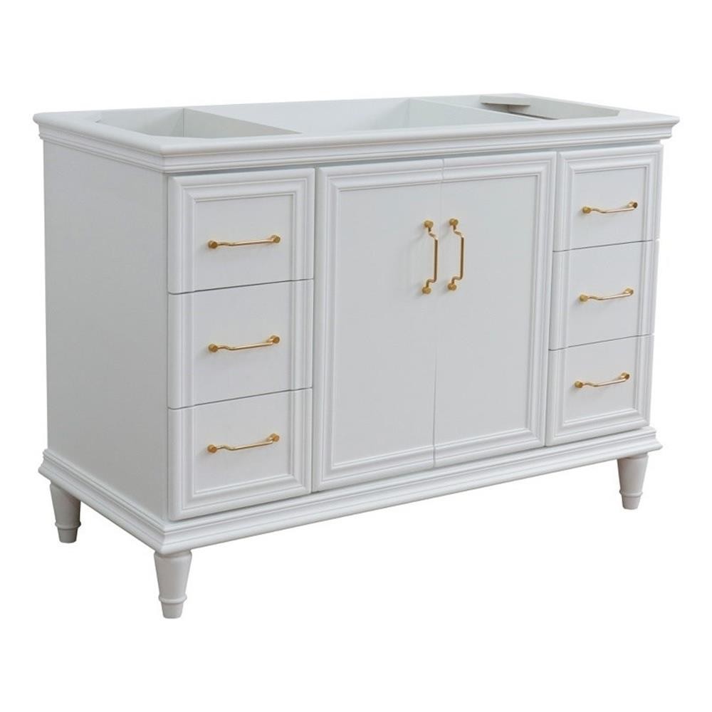 48 in. Single Wooden Vanity White Finish Cabinet Only