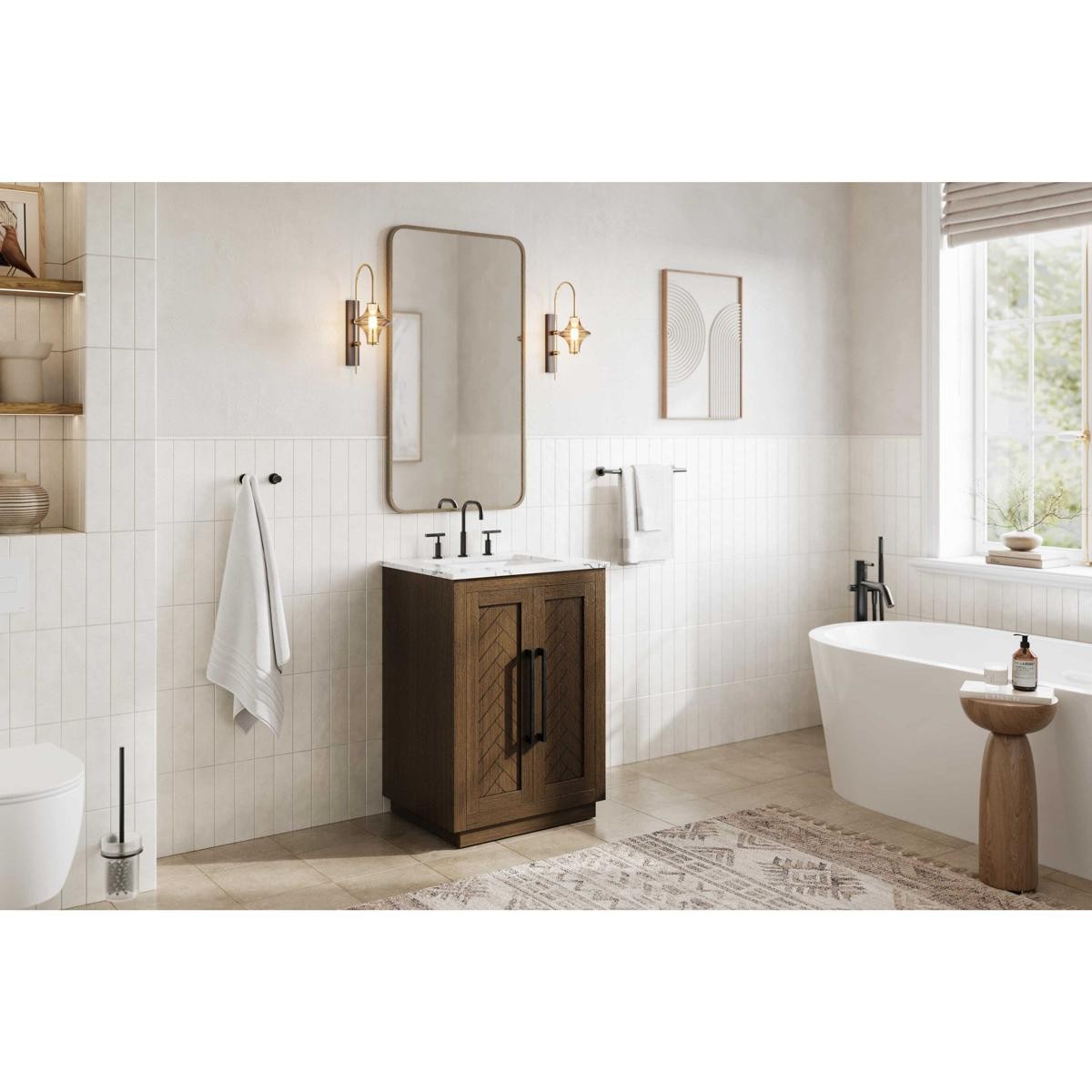 Elegant Lighting VF29024HO Chase 24 X 34 inch Hazel Oak Bathroom Vanity Cabinet