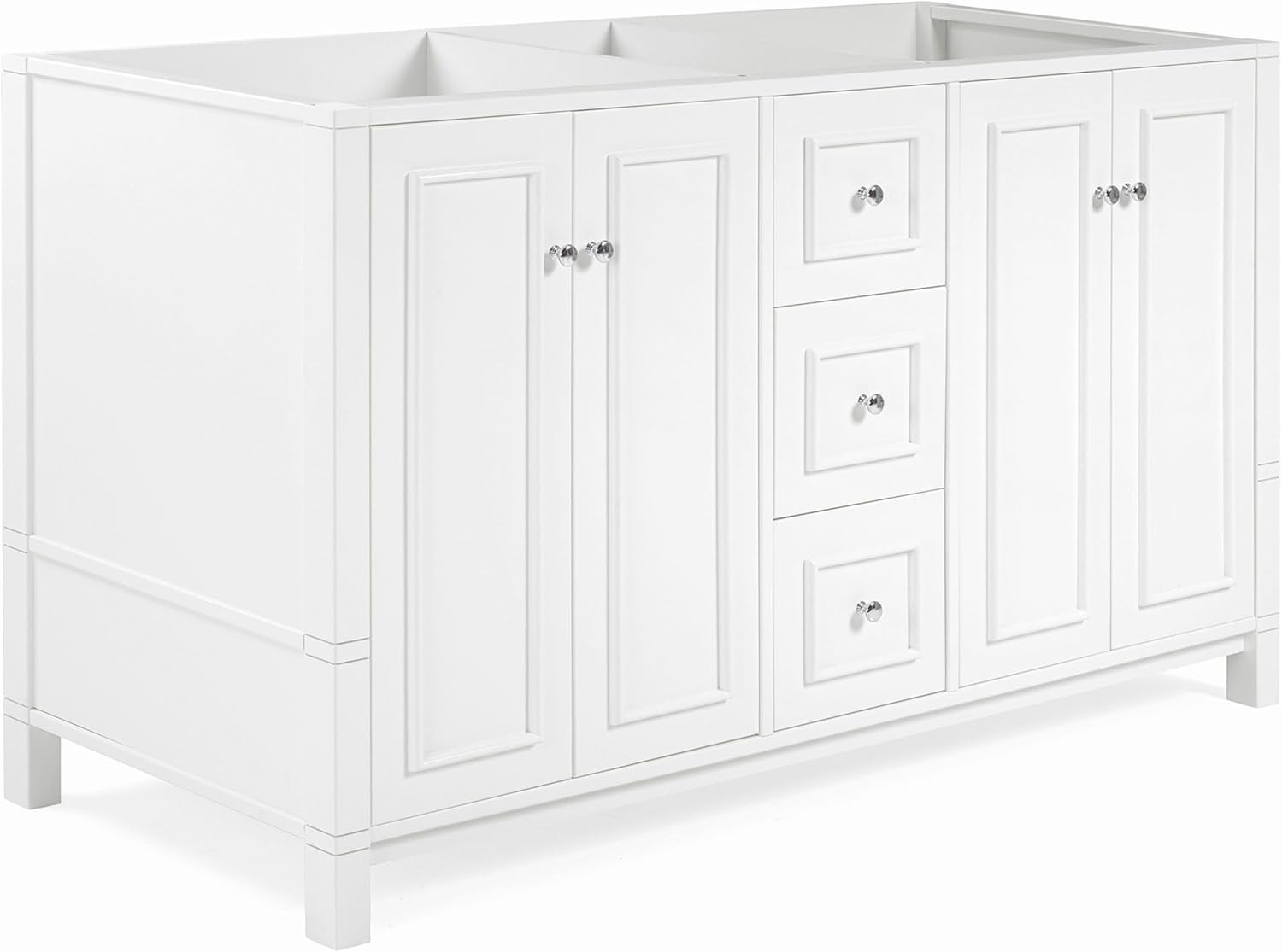 Williamsburg 60 Inch Double Sink Bathroom Vanity – Freestanding Cabinet Witho…