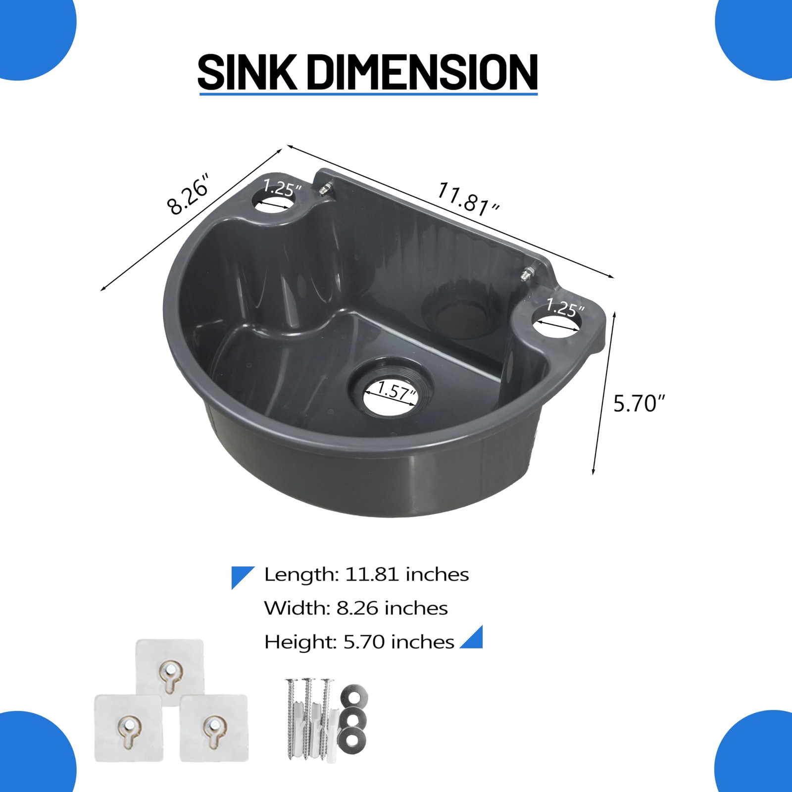 Shawoo Small Bathroom Sink Wall Mount Bathroom Sink Wash Basin No-Drill