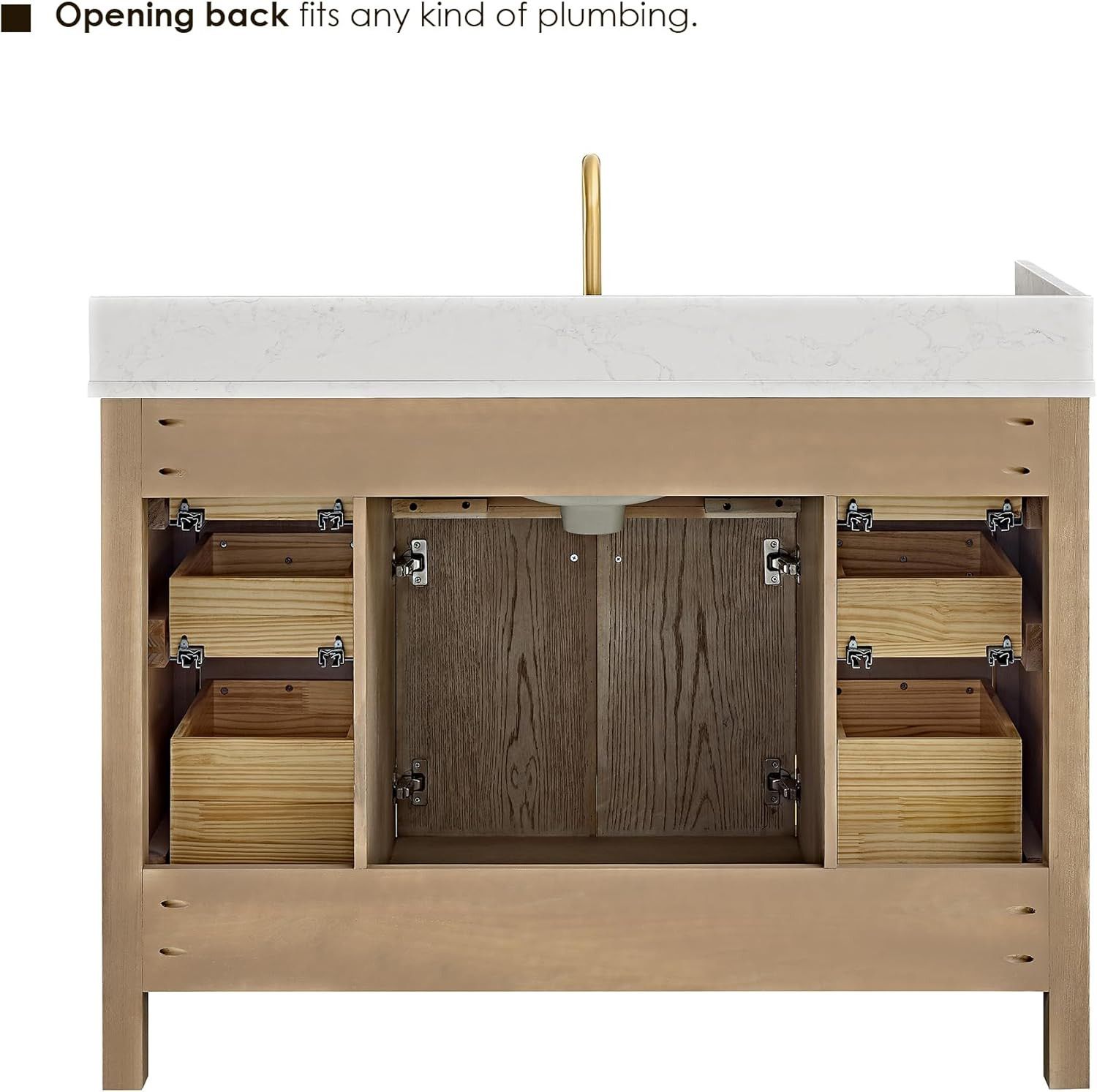 48 Inch Bathroom Vanity with Sink Modern Single Vanities Large Storge Cabinet wi