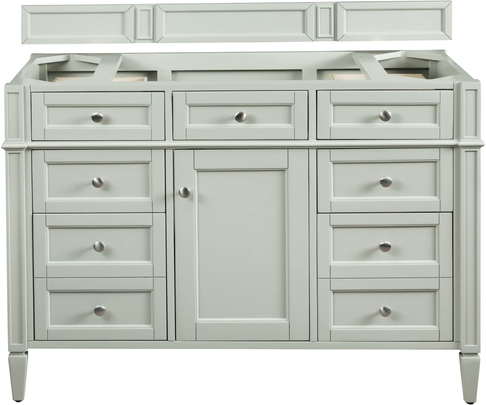 48″ James Martin Brittany Sage Green Single Bathroom Vanity + White Marble Top
