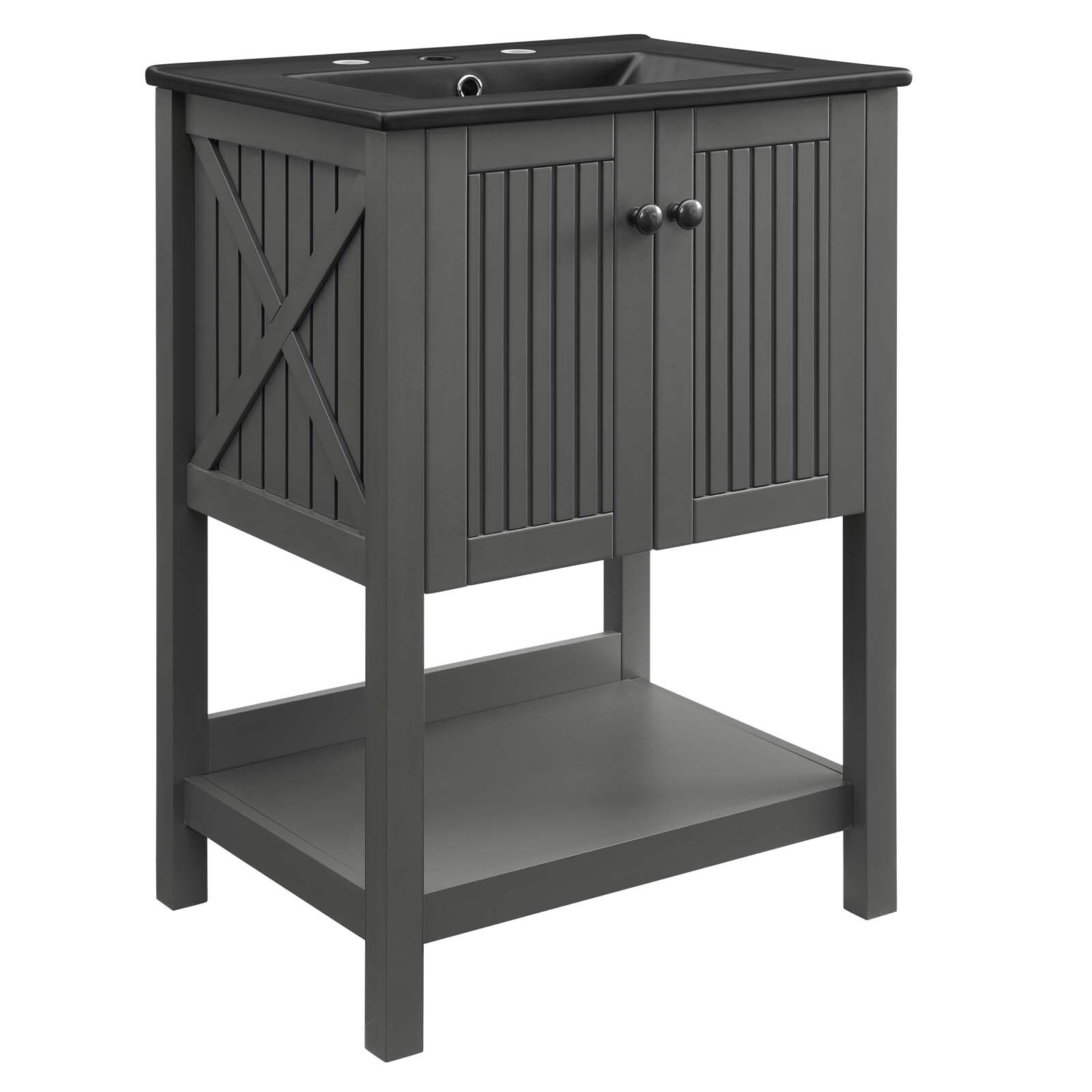 Modway Steam 24″ Bathroom Vanity With Sink in Gray Black