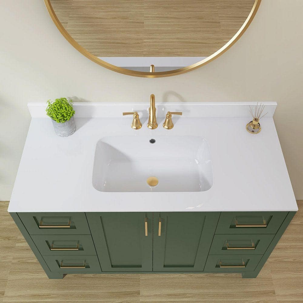 NTQ 42 in. Solid Surface Vanity Backsplash Glossy White